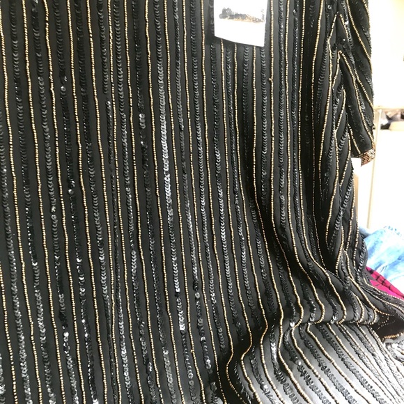 Boston Proper Black and Gold Striped Dress - Picture 7 of 8